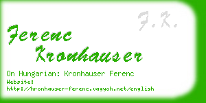 ferenc kronhauser business card